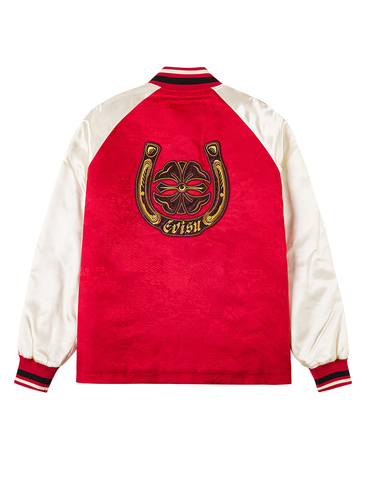 Allover Jacquard Padded Chinese Jacket - Red